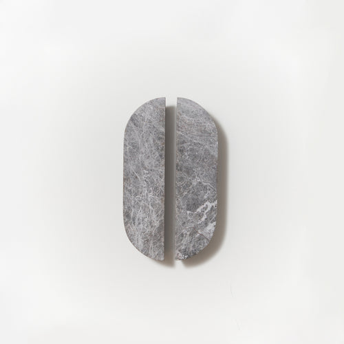 Drum Marble Cabinet Handle Small in Tundra Grey