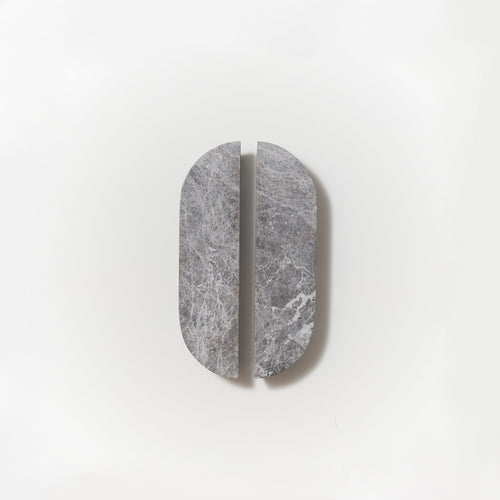 Drum Marble Cabinet Handle in Tundra Grey