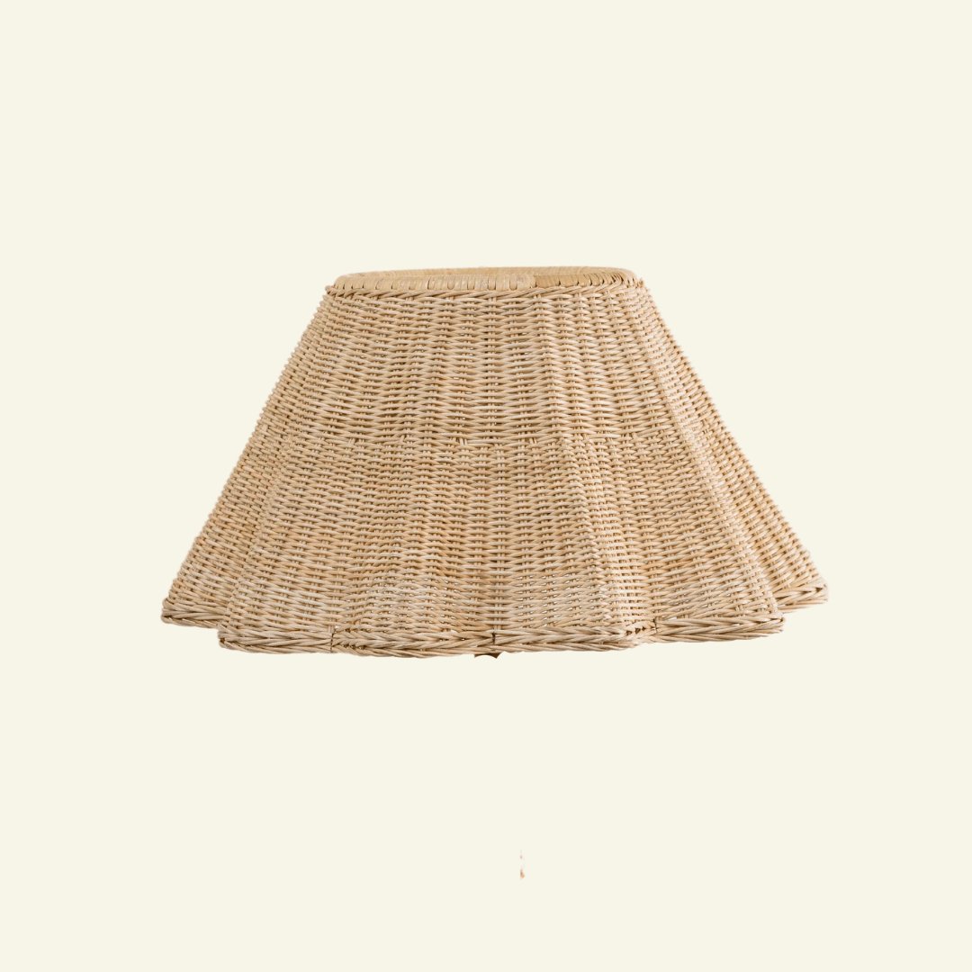 Ripple large rattan lampshade with a softly rippled hem