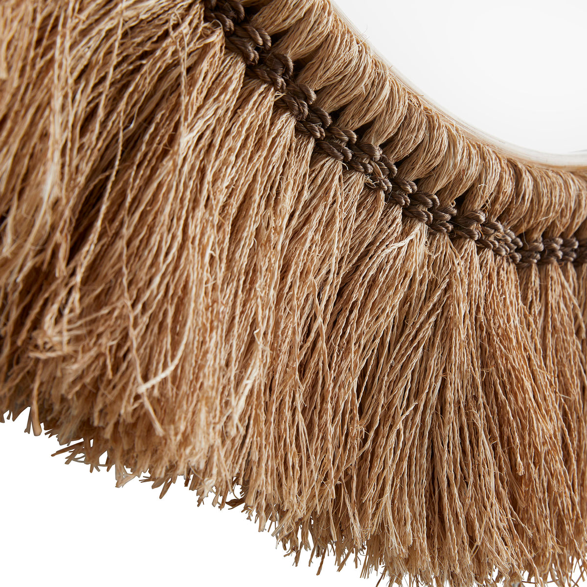 Saffi abaca fringe round mirror, additional view