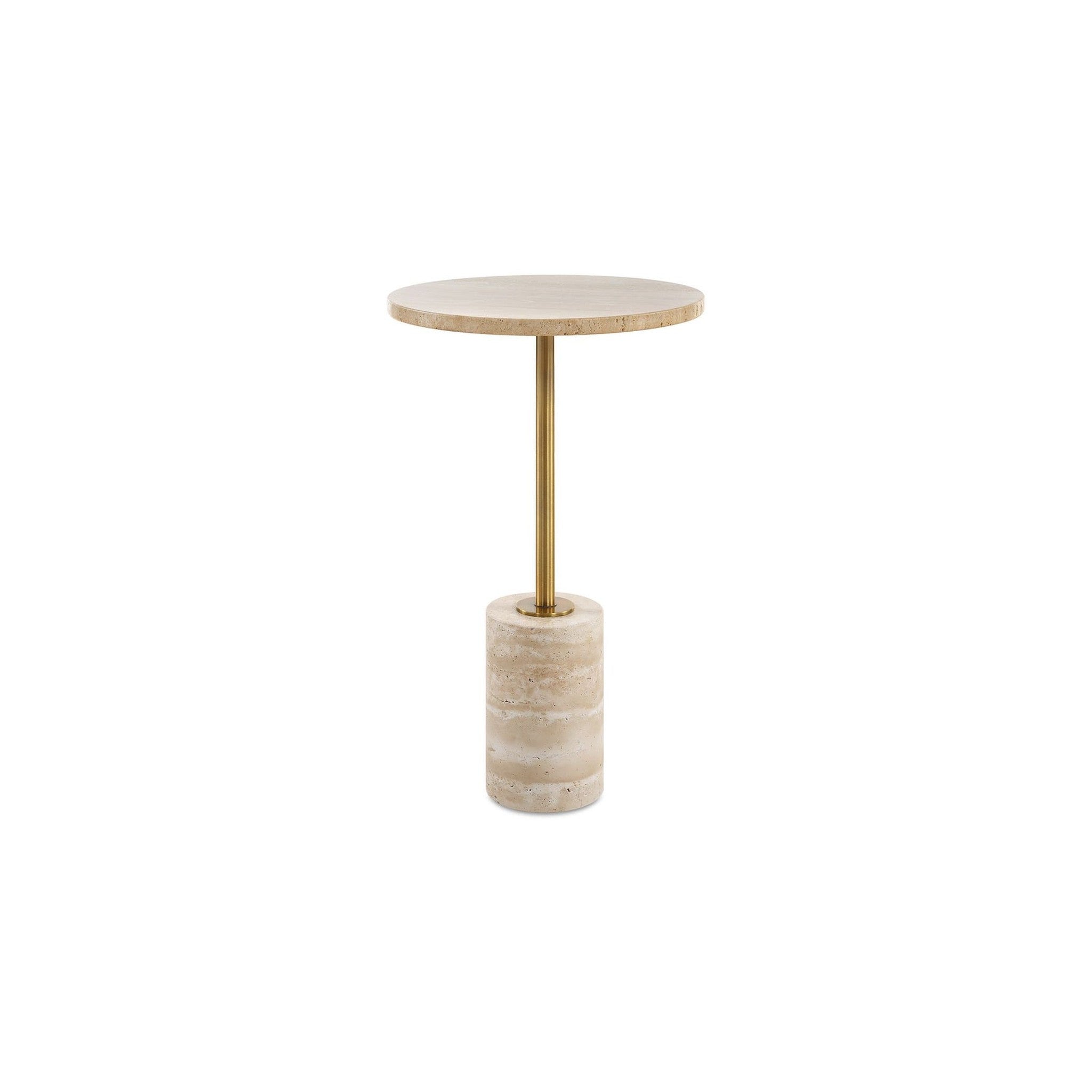 Solenne Travertine Pedestal Table