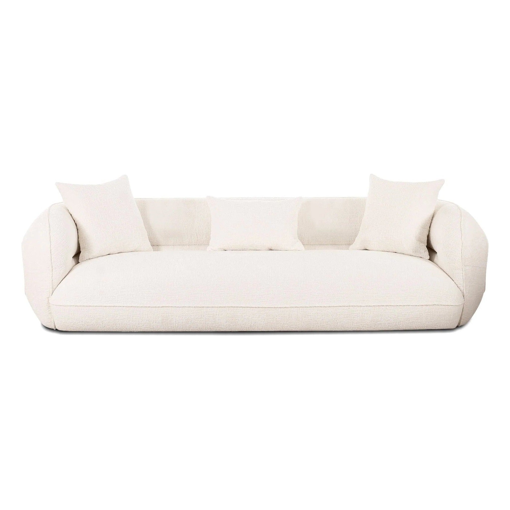 Provence Textured Velvet Sofa in White