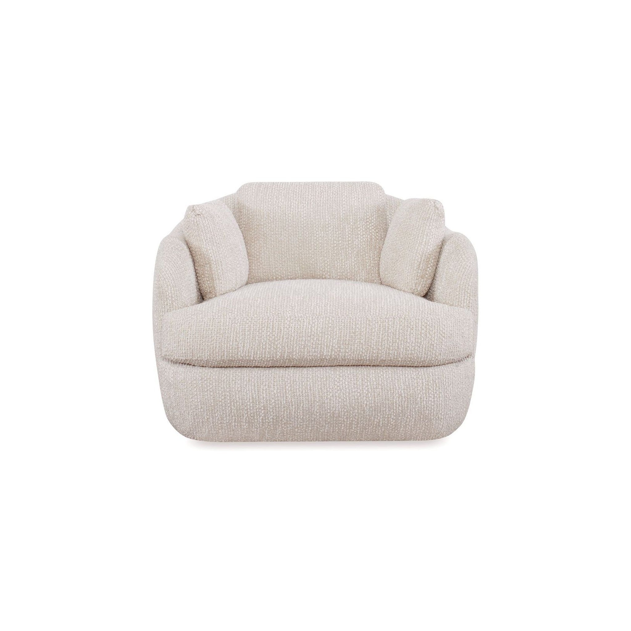 Harlow Swivel Chair in cozy linen, cream — Rachel Blindauer