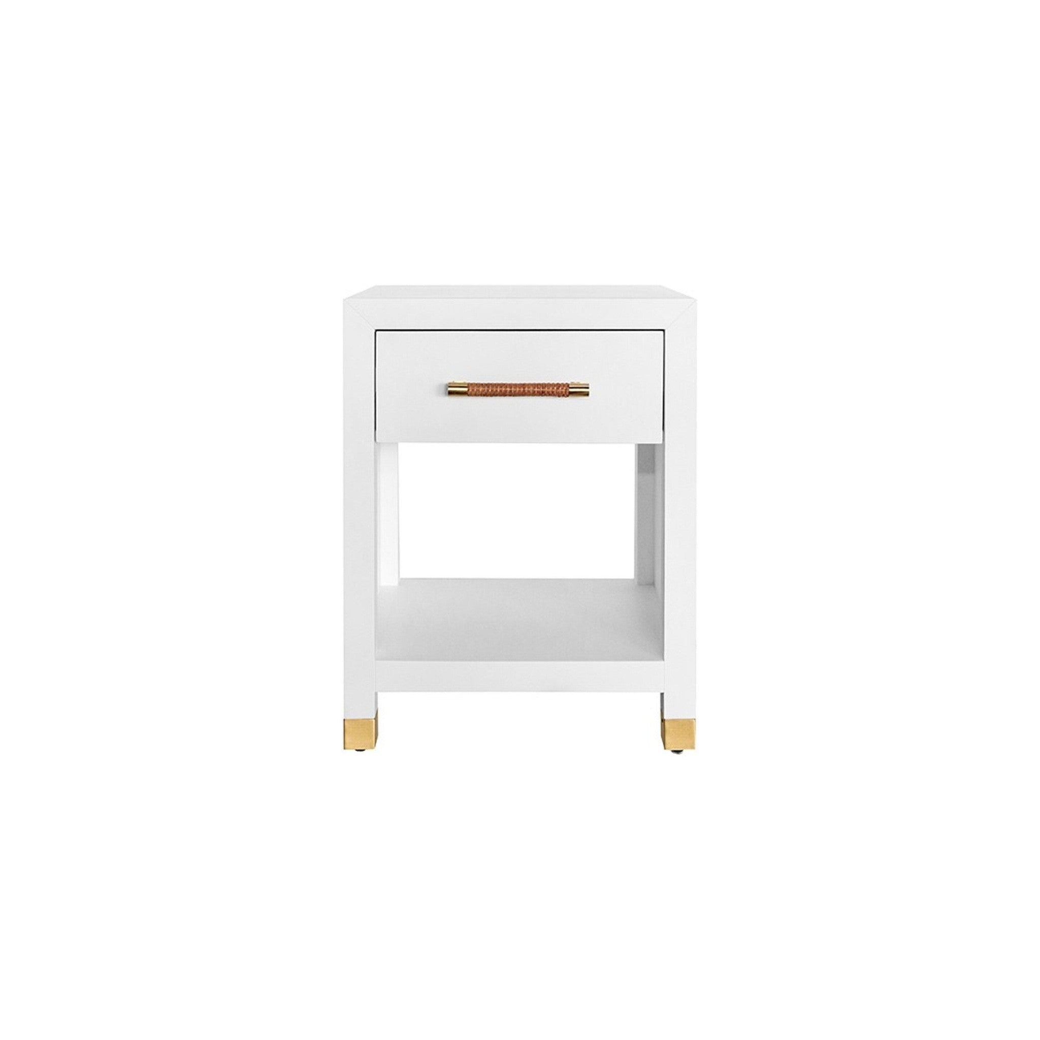 Pelham 1-Drawer Lacquer Side Table in off-white — Rachel Blindauer