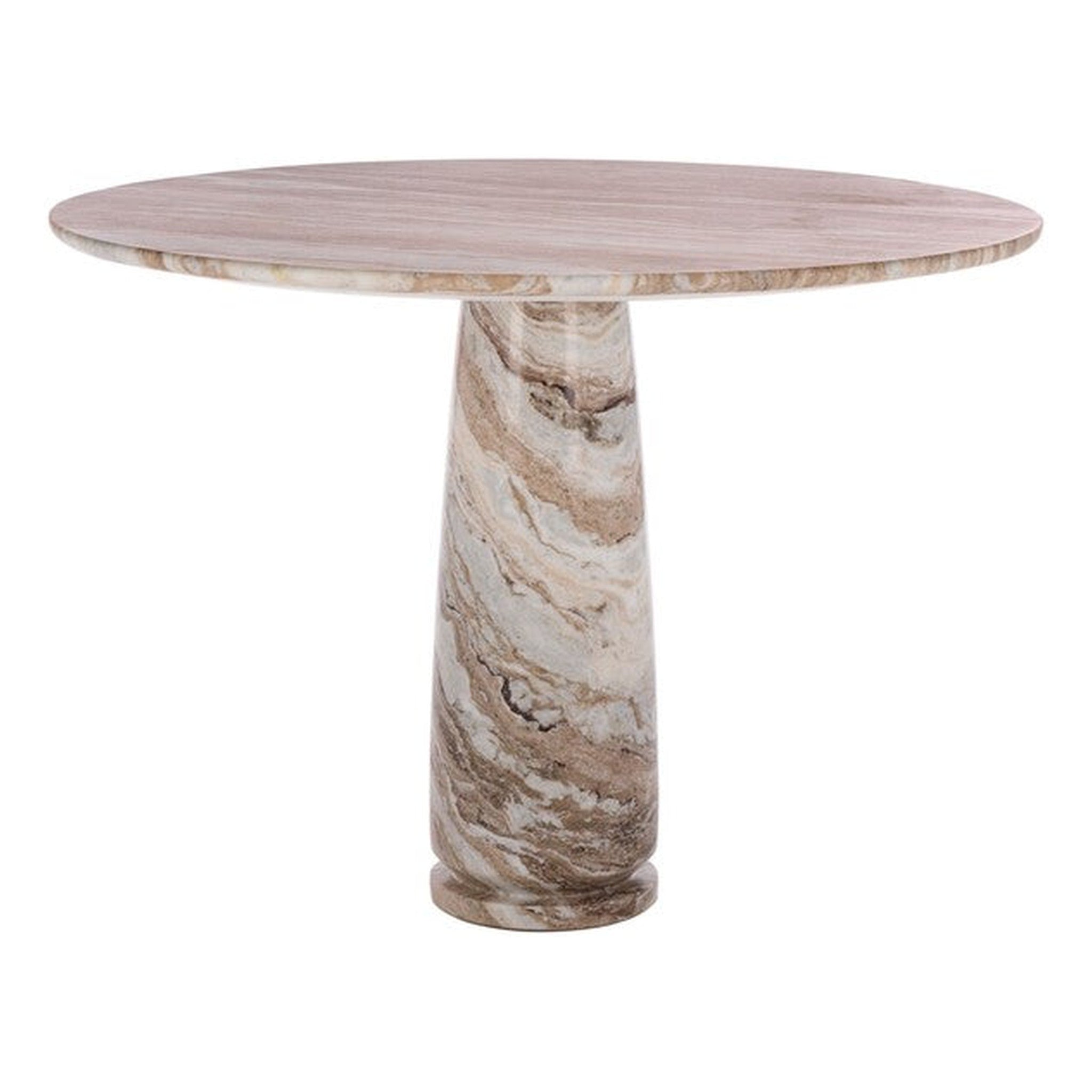 Valentia Round Marble Dining Table in sand — Rachel Blindauer
