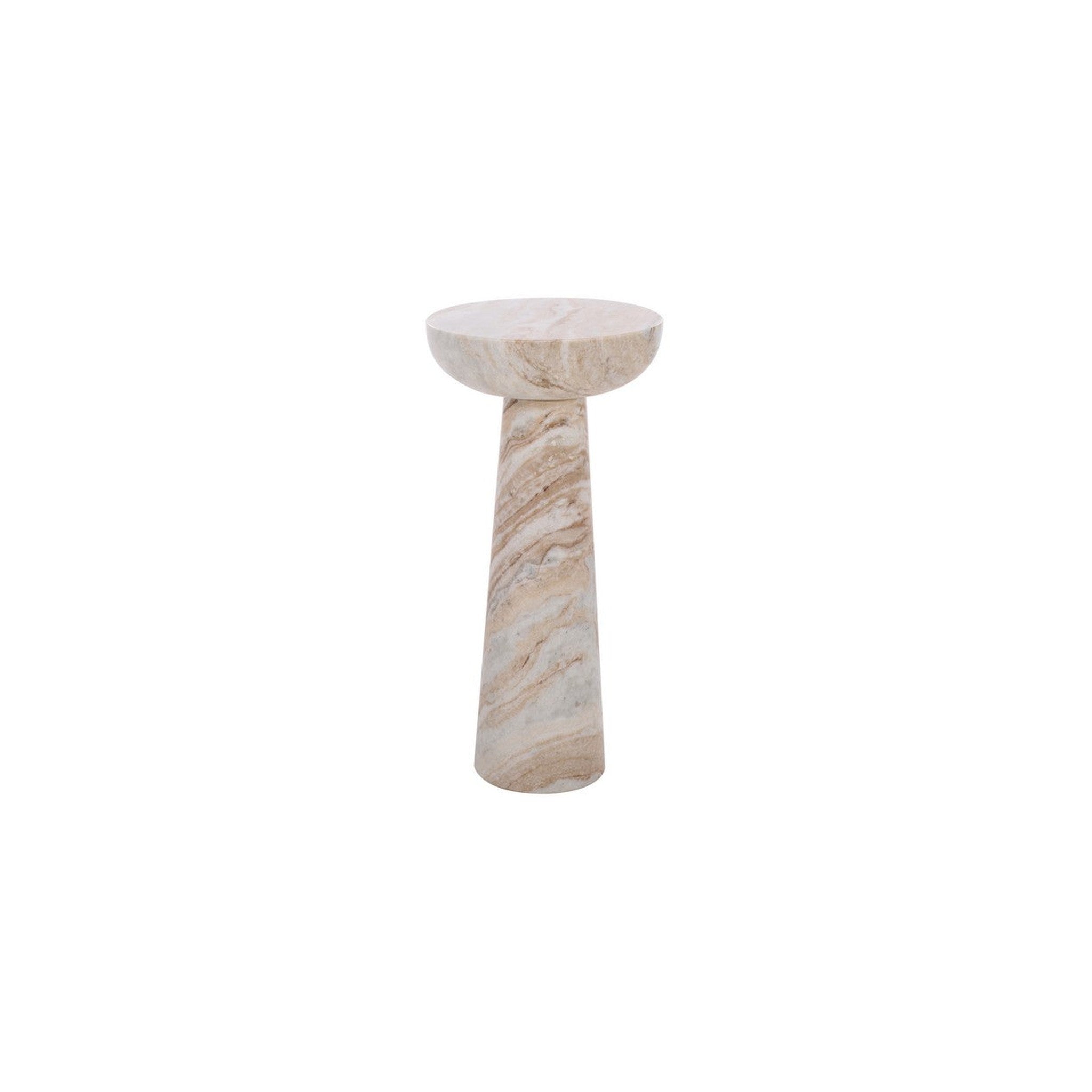 Glendale Marble Accent Table, White/Brown — Rachel Blindauer