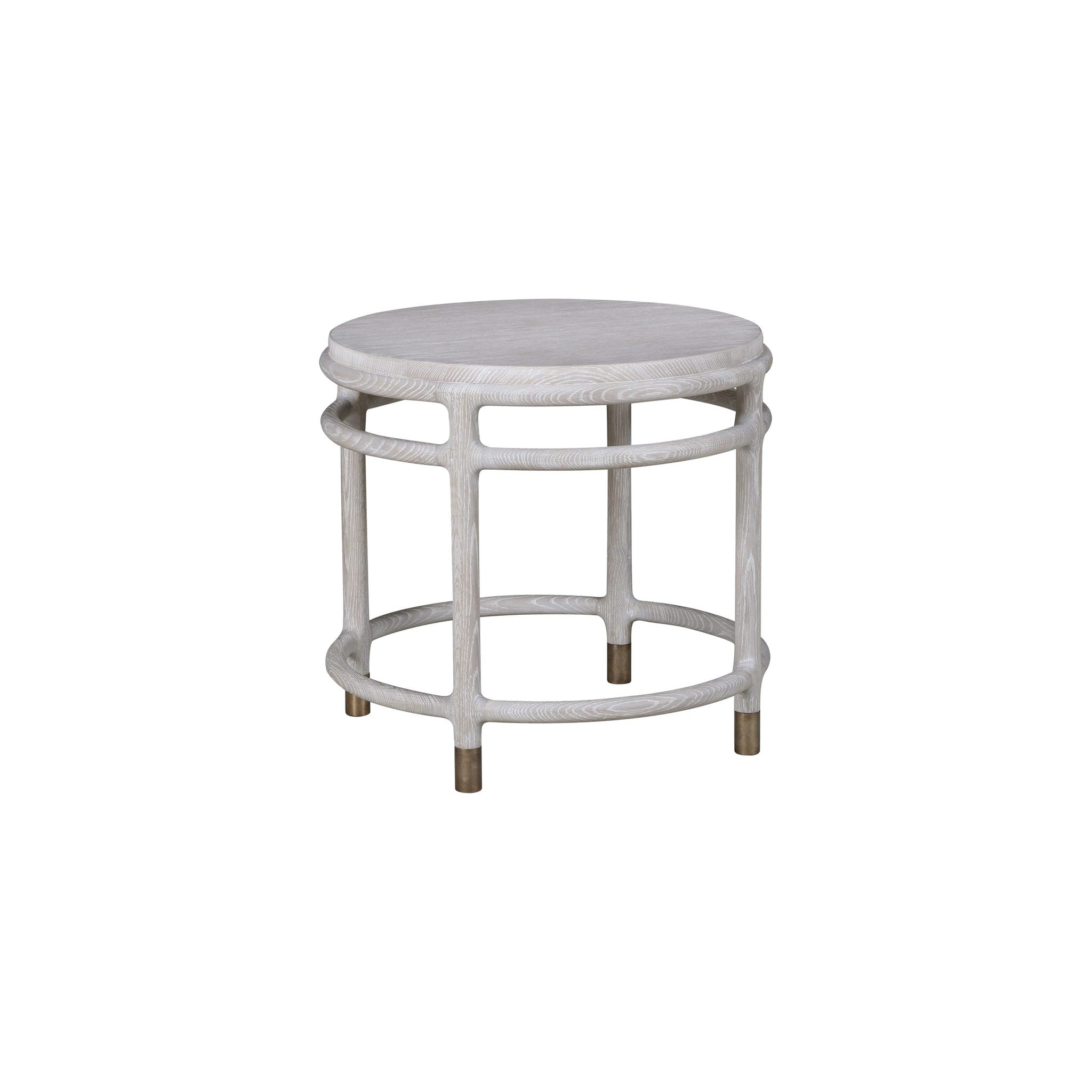 Winslow Round Side Table in pale grey — Rachel Blindauer