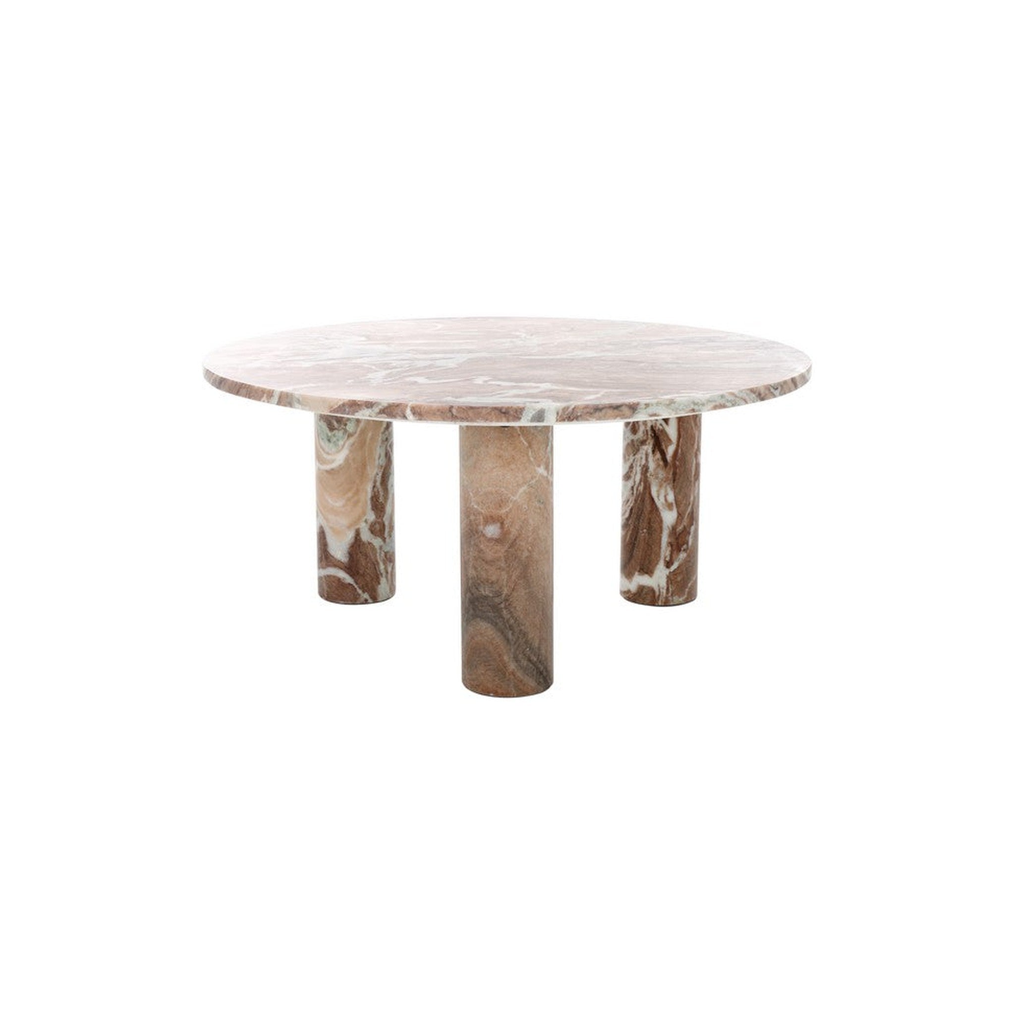 Giabella 3-Leg Marble Coffee Table, White/Brown — Rachel Blindauer
