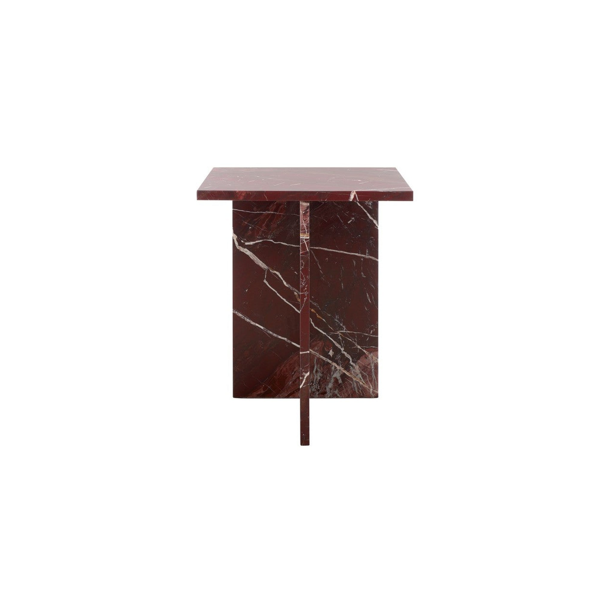 Adriano 2-Leg Marble Accent Table, Dark Red — Rachel Blindauer