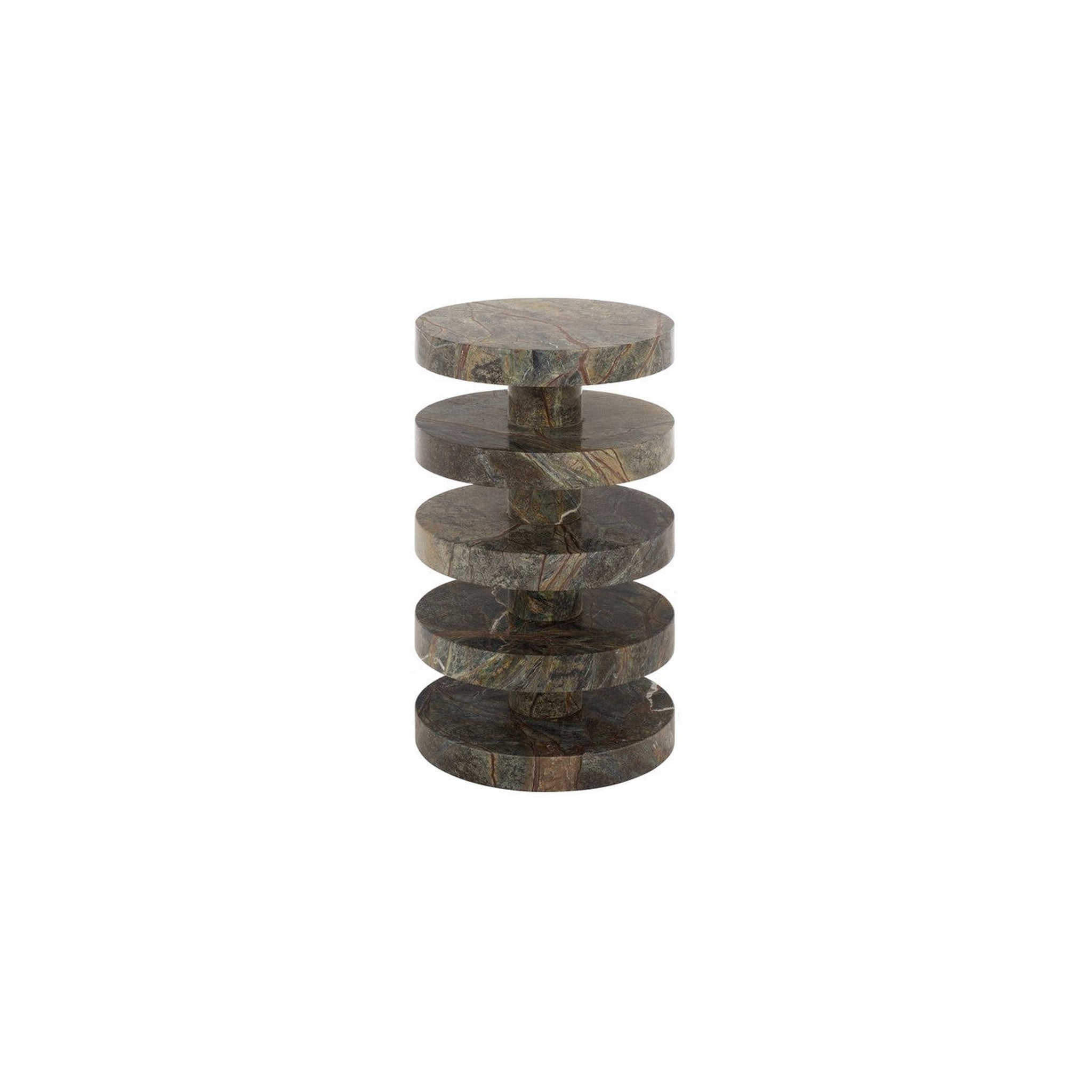 Danny Round Marble Accent Table, Green/Brown — Rachel Blindauer