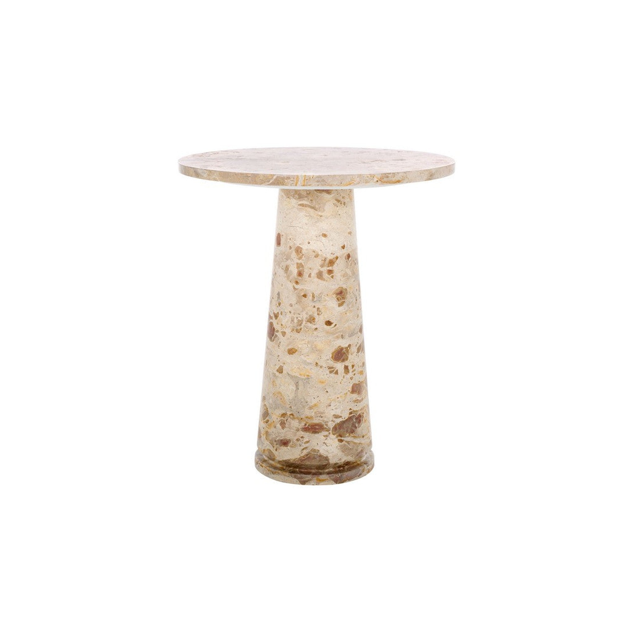 Valentia Tall Round Marble Accent Table, Beige — Rachel Blindauer