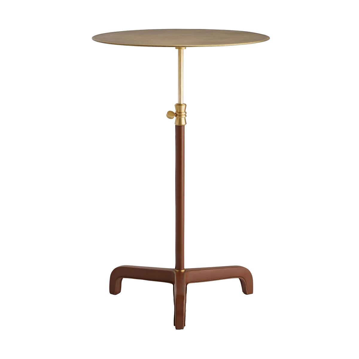 Sellier drink table in cognac leather, additional view