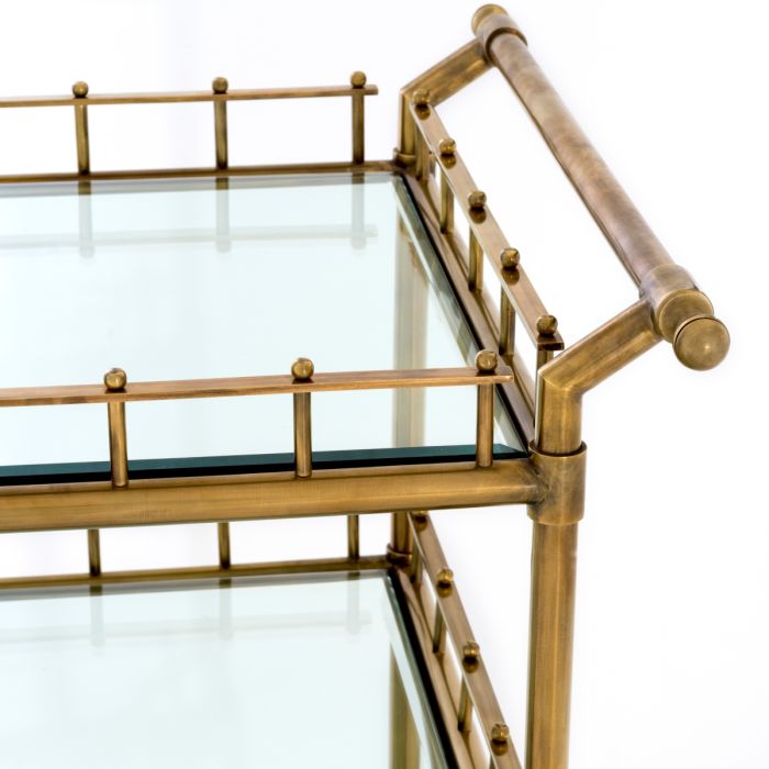 Corfu Brass & Glass Bar Cart
