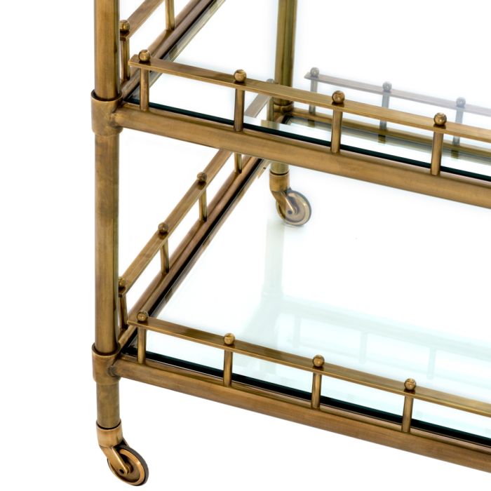 Corfu Brass & Glass Bar Cart