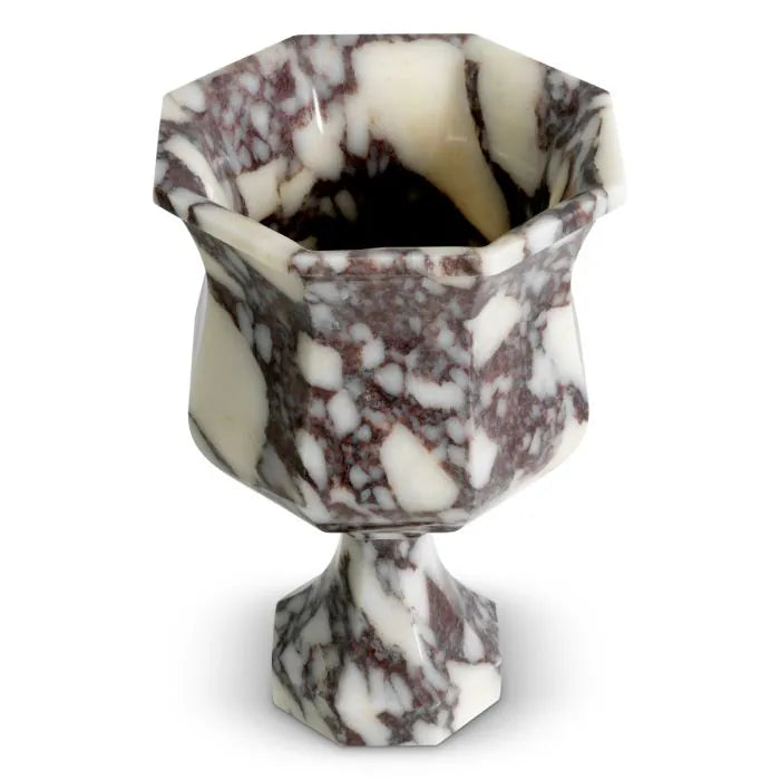 Siena Marble Urn Vase - top opening view