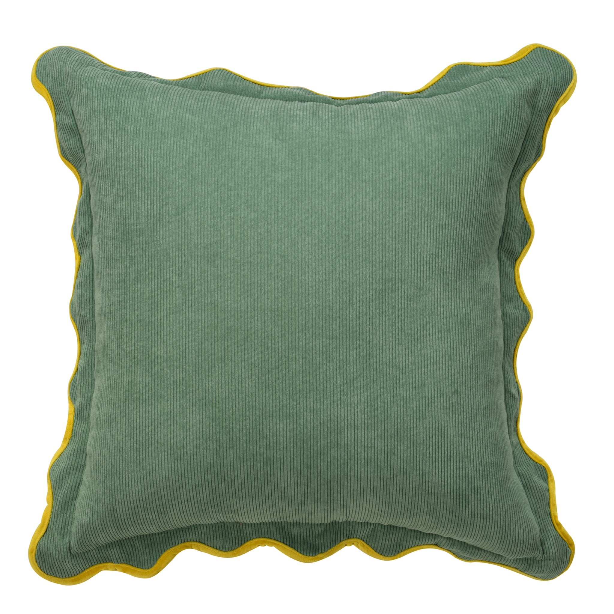 Sage Corduroy Scalloped Pillow