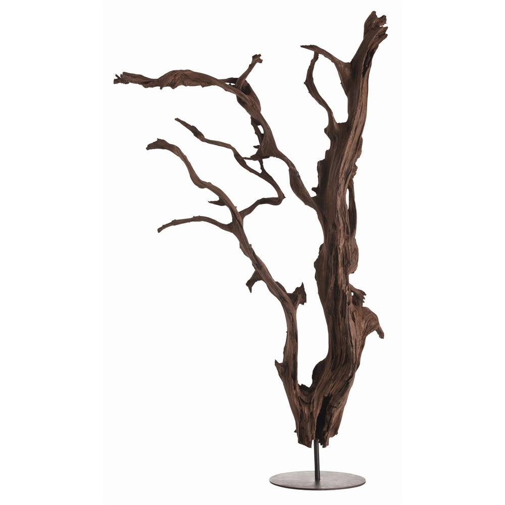 Wilder natural driftwood root floor sculpture on a metal base