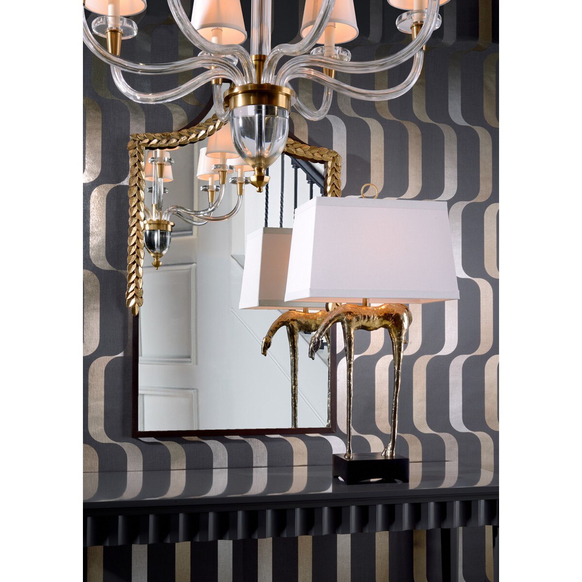 Avignon Crystal & Brass Chandelier detail