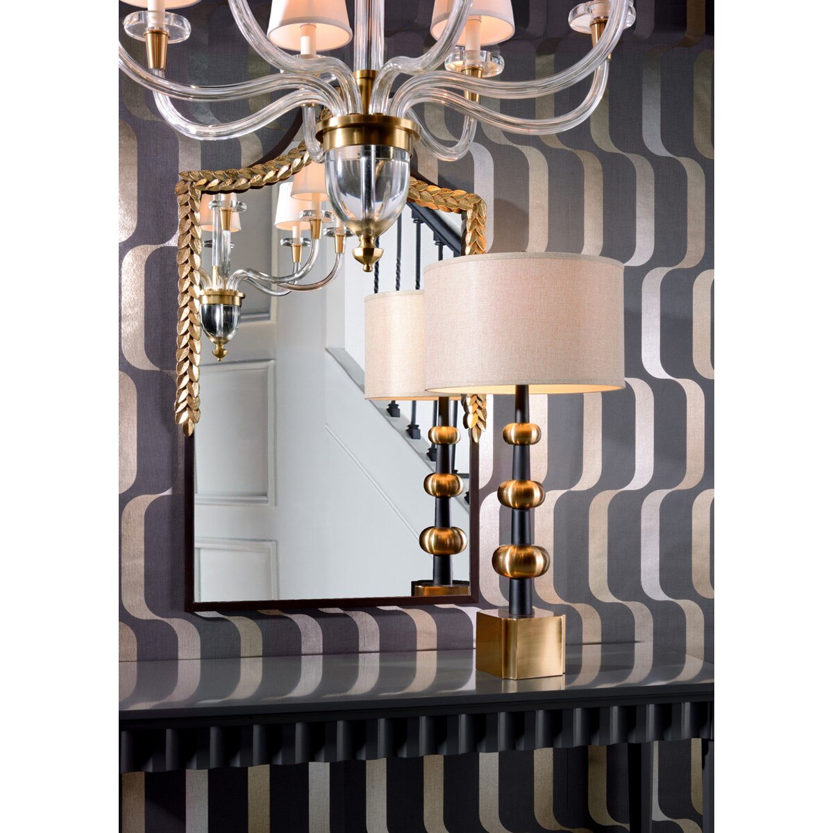 Avignon Crystal & Brass Chandelier detail